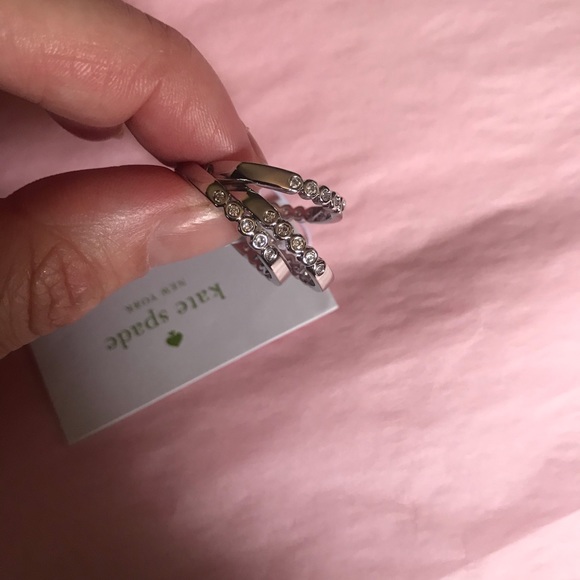 Kate Spade Silver Full circle ring set Size 6 - Picture 2 of 4